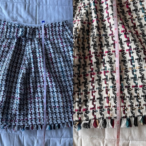 Leyden Tweed Houndstooth Raw Edge Skirt XS Multi - Picture 14 of 15